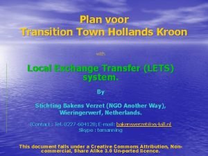 Plan voor Transition Town Hollands Kroon with Local