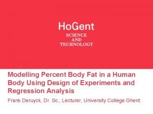 Modelling Percent Body Fat in a Human Body
