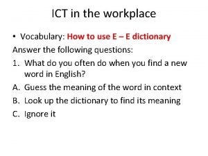 Workplace technology vocabulary