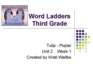 Word Ladders Third Grade Tulip Poplar Unit 2