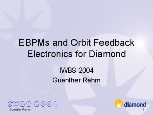 EBPMs and Orbit Feedback Electronics for Diamond IWBS
