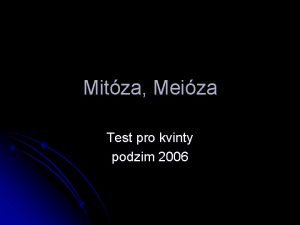 Mitza Meiza Test pro kvinty podzim 2006 1