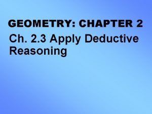 Deductive reasoning definition geometry