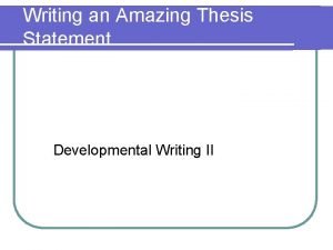 What is a thesis