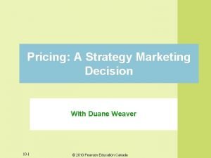 Pricing approaches