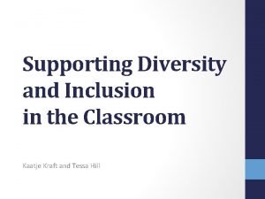 Supporting Diversity and Inclusion in the Classroom Kaatje