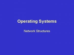 Operating Systems Network Structures Network Structures Topics Background