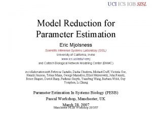 UCI ICS IGB SISL Model Reduction for Parameter