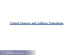 Virtual memory address translation