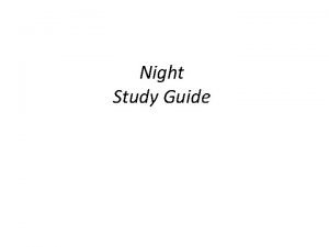 Night Study Guide Simple Sentence A sentence that