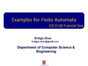 Finite automata tutorial Finite automata tutorial