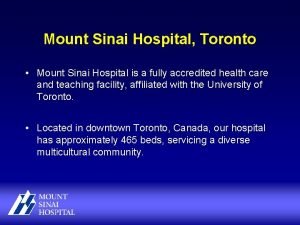 Mt sinai hospital toronto
