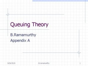 Queuing Theory B Ramamurthy Appendix A 9262020 B