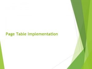 Implementation of page table