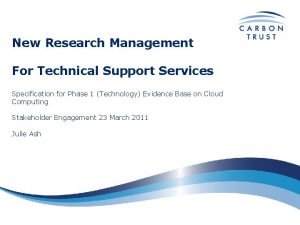 Technical services support cloud computing