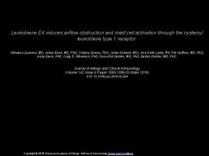 Leukotriene E 4 induces airflow obstruction and mast