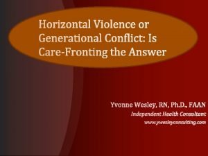 Weinand M R 2010 Horizontal violence in nursing