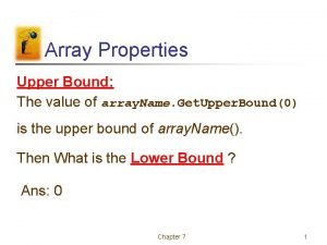 Upper bound and lower bound in array