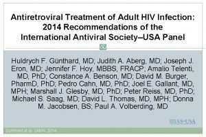 Antiretroviral Treatment of Adult HIV Infection 2014 Recommendations