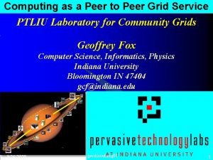 Computing as a Peer to Peer Grid Service