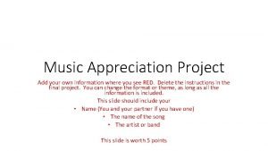 Music appreciation project