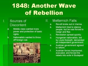 1848 Another Wave of Rebellion I Sources of