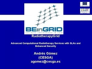 Radiotherapy Grid Advanced Computational Radiotherapy Services with SLAs