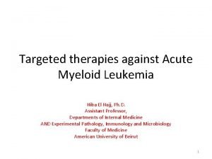 Targeted therapies against Acute Myeloid Leukemia Hiba El