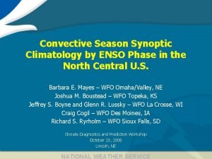 Convective Season Synoptic Climatology by ENSO Phase in