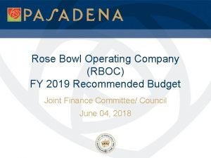 Rose bowl operating company