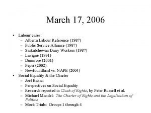 March 17 2006 Labour cases Alberta Labour Reference