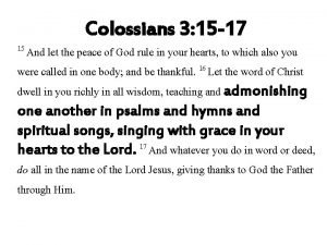 Colossians 3 15 17