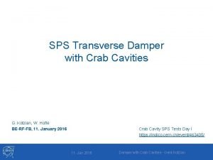 SPS Transverse Damper with Crab Cavities G Kotzian