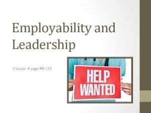 Chapter 4 employability and leadership