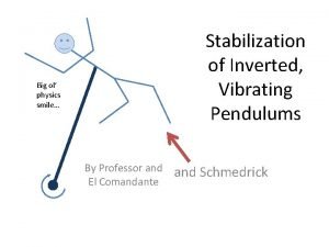 Stabilization of Inverted Vibrating Pendulums Big ol physics