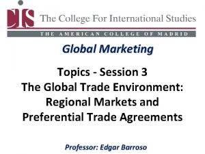 Global marketing topics