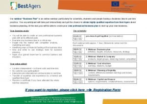 Partfinanced by the European Union European Regional Development