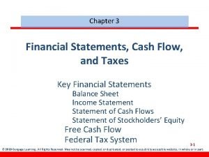 Chapter 3 Financial Statements Cash Flow and Taxes