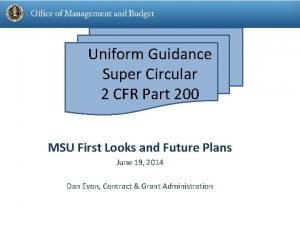 Uniform Guidance Super Circular 2 CFR Part 200