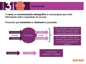 O censo ou recenseamento demogrfico uma pesquisa que