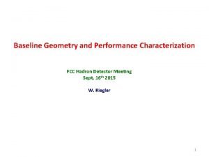 Baseline Geometry and Performance Characterization FCC Hadron Detector