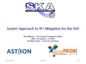 System Approach to RFI Mitigation for the SKA