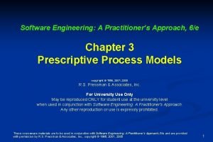 Software Engineering A Practitioners Approach 6e Chapter 3