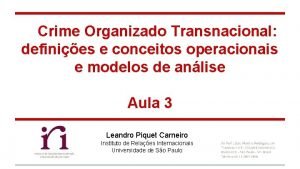 Crime Organizado Transnacional definies e conceitos operacionais e