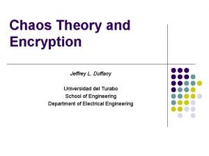 Chaos theory and cryptology
