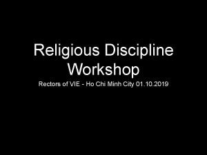 Workshops for rectors
