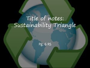 Sustainability triangle