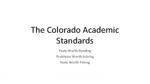 Academic standards meaning