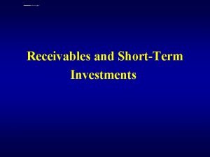 Accounting for short term investments