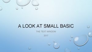 What is text window